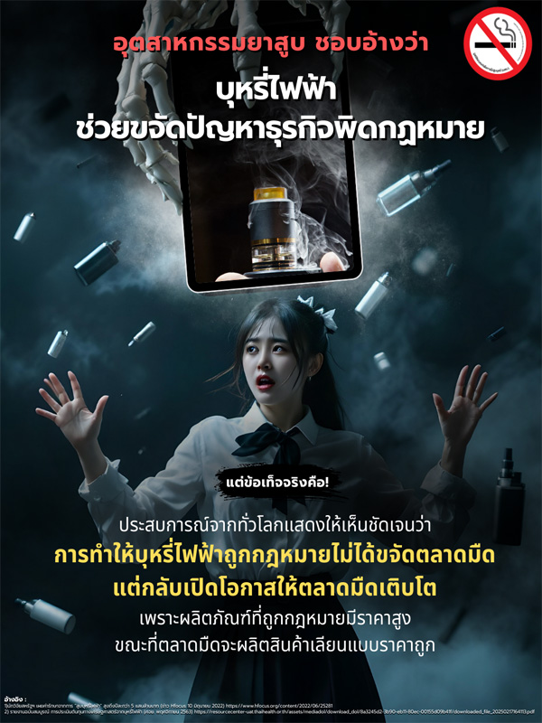 info : บุหรี่ไฟฟ้าช่วยขจัดปัญหาธุรกิจผิดกฎหมาย