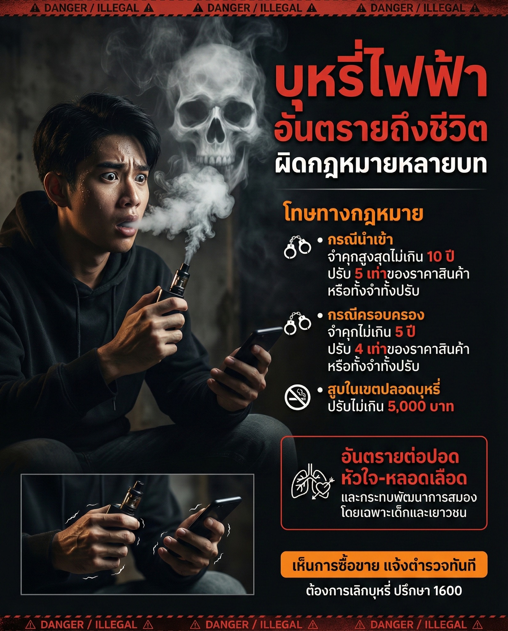 บุหรี่ไฟฟ้าไม่ได้ “ปลอดภัยกว่า”