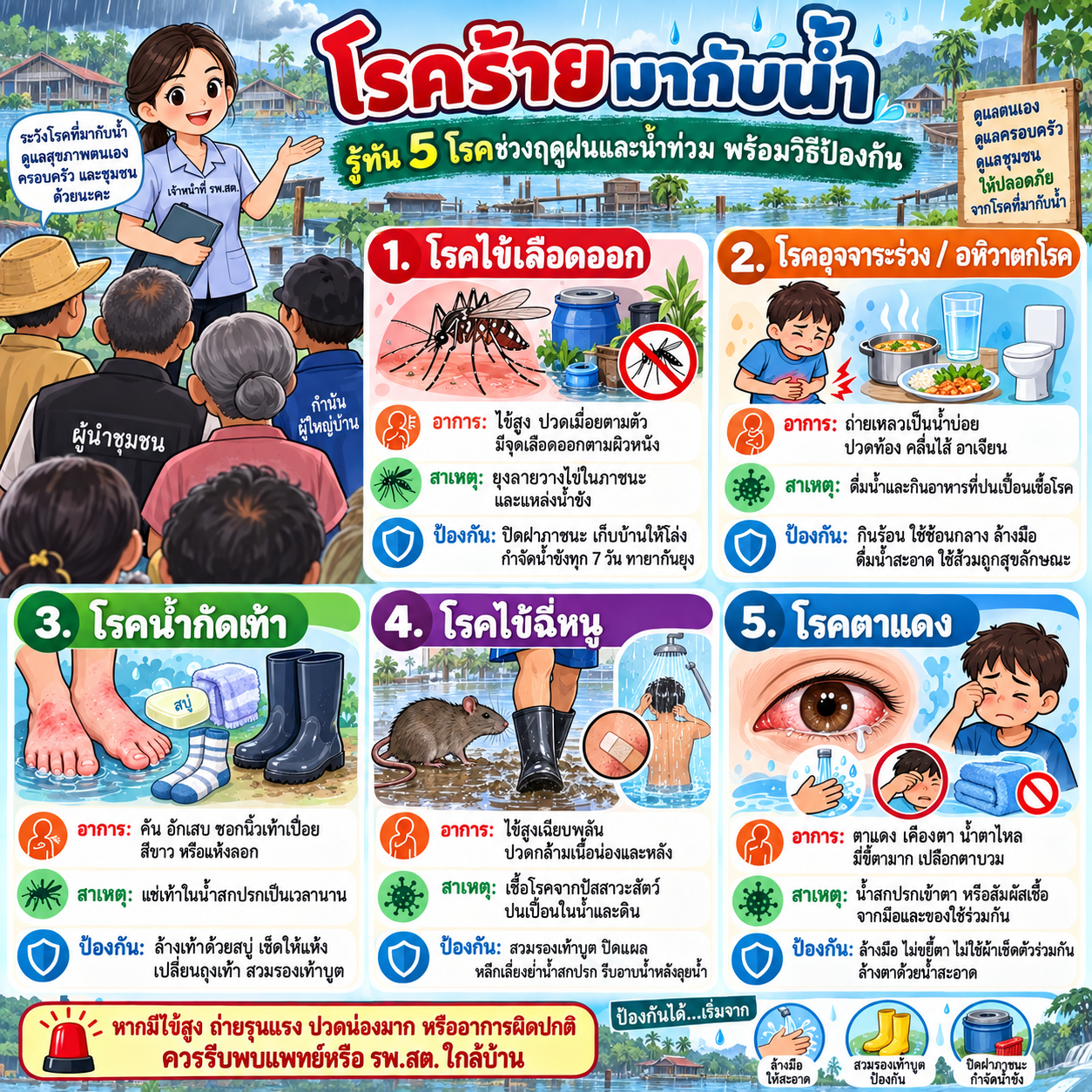 5 โรคร้ายที่มากับน้ำ